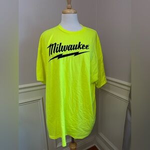 Gildan Neon Yellow Milwaukee Logo Short Sleeve Tee - Men